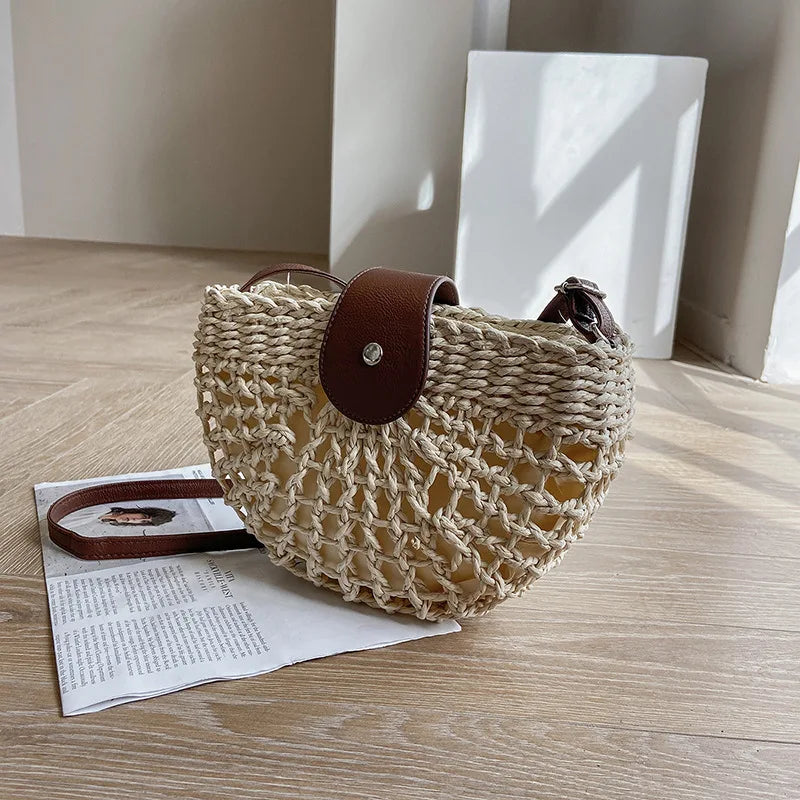 Sofia Semicircle Straw Bag