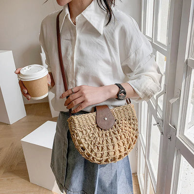 Sofia Semicircle Straw Bag