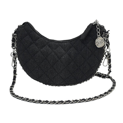 Ella Chic Denim Crescent Bag