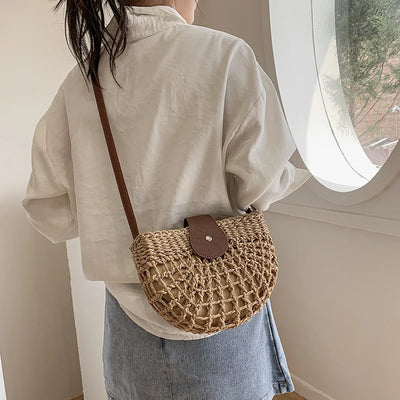 Sofia Semicircle Straw Bag