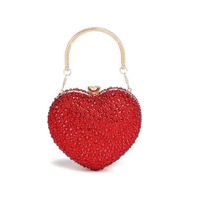 Sylvia Crystal Heart Shape Clutch