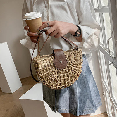 Sofia Semicircle Straw Bag