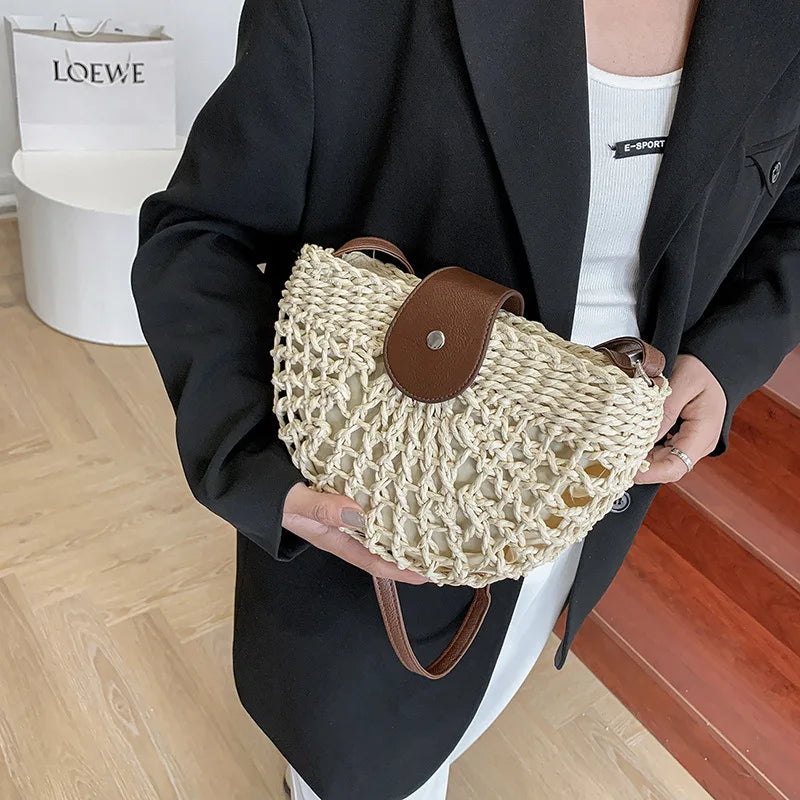 Sofia Semicircle Straw Bag