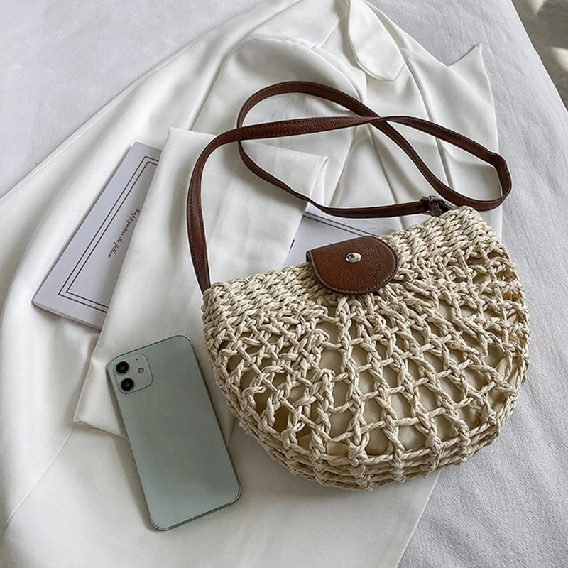 Sofia Semicircle Straw Bag