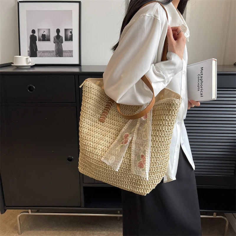 Marlow Straw Tote Bag