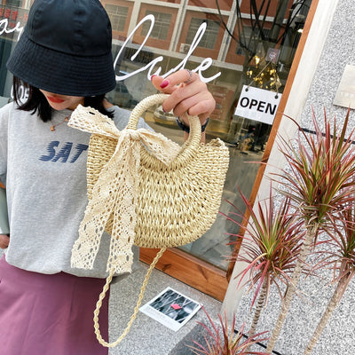 Tamira Scarf Straw Bag