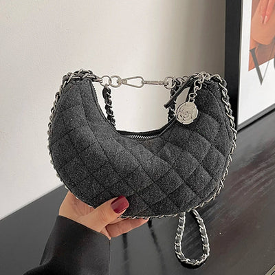 Ella Chic Denim Crescent Bag