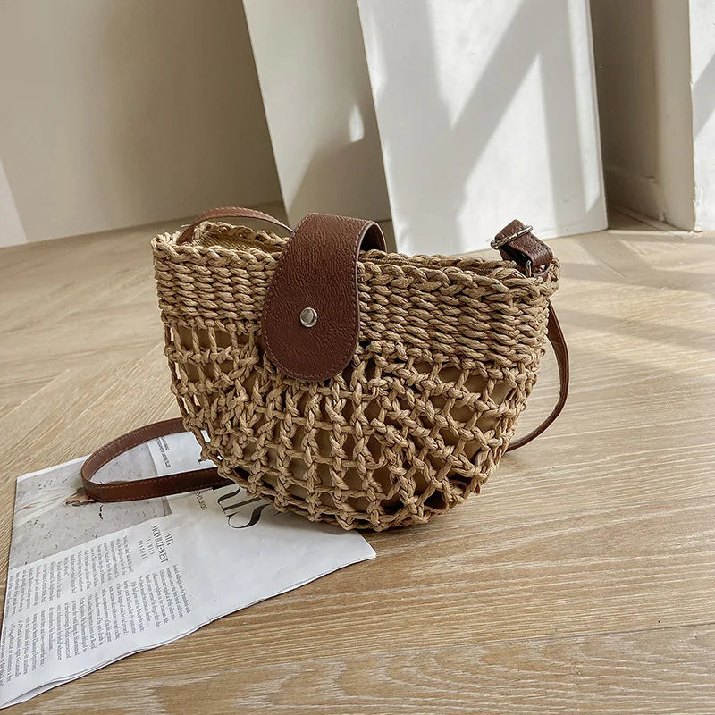 Sofia Semicircle Straw Bag