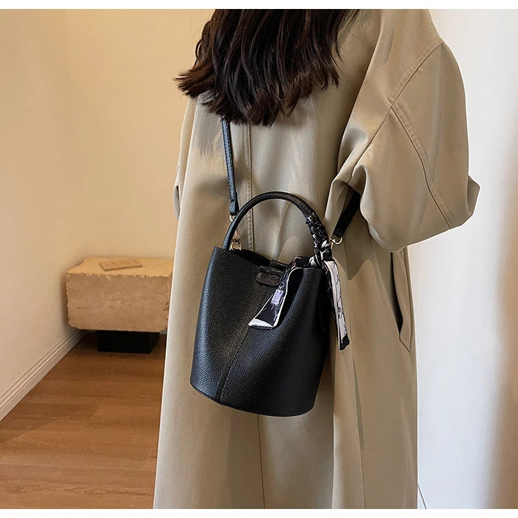 Keelyn Leather Bucket Bag