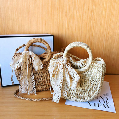 Tamira Scarf Straw Bag