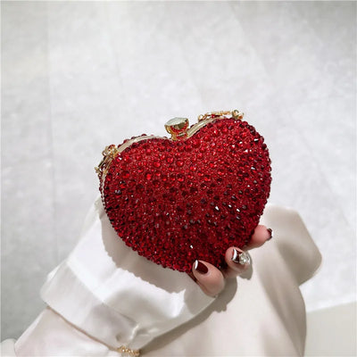 Sylvia Crystal Heart Shape Clutch