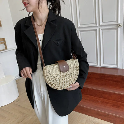 Sofia Semicircle Straw Bag