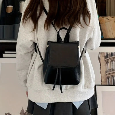 Abbey Drawstring Flap Backpack