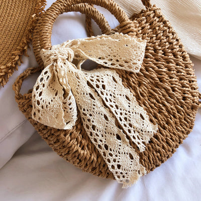 Tamira Scarf Straw Bag