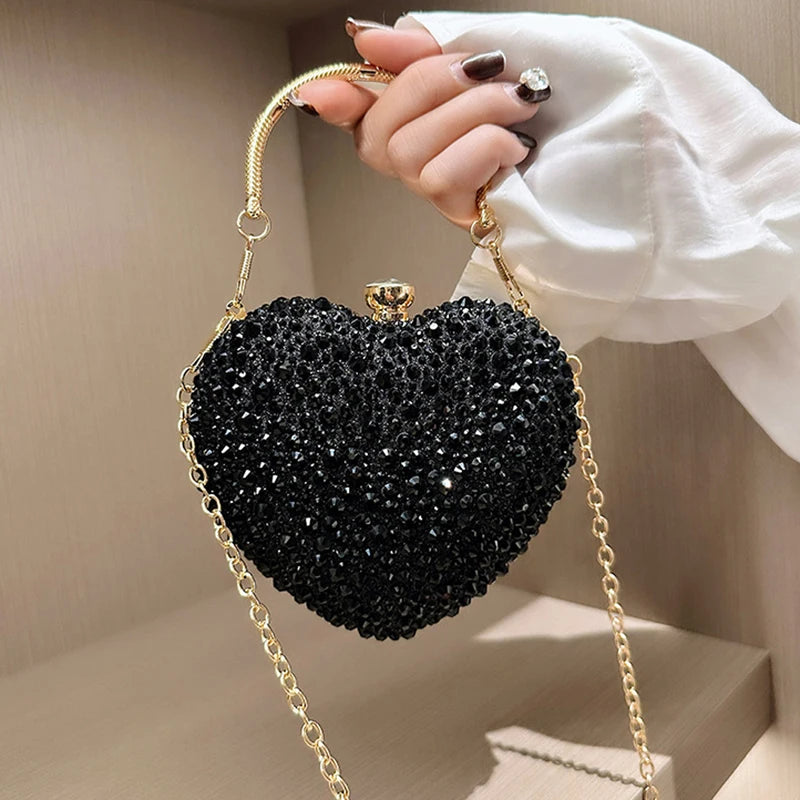 Sylvia Crystal Heart Shape Clutch