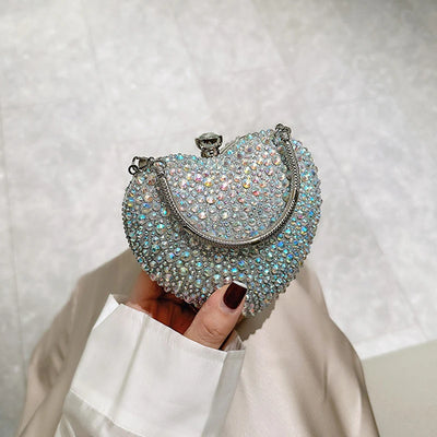 Sylvia Crystal Heart Shape Clutch