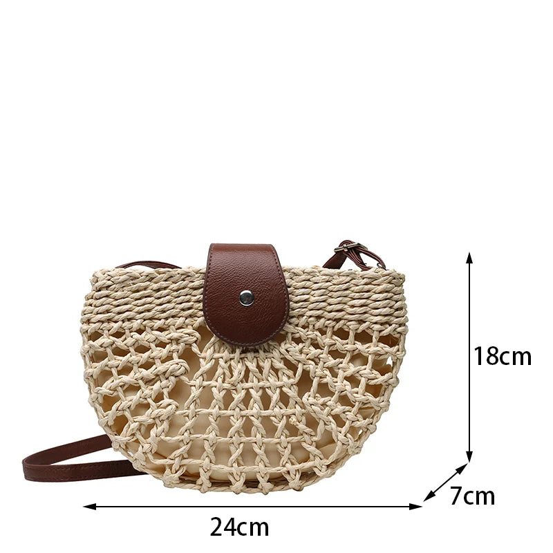 Sofia Semicircle Straw Bag