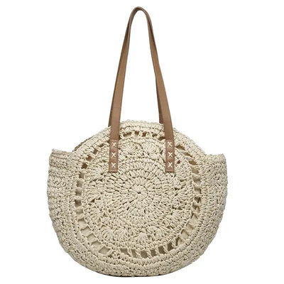 Theo Shoreline Round Straw Tote Bag