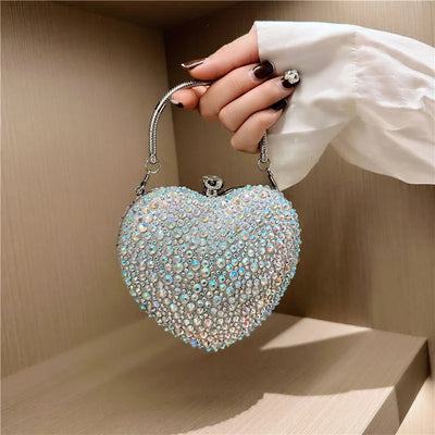 Sylvia Crystal Heart Shape Clutch