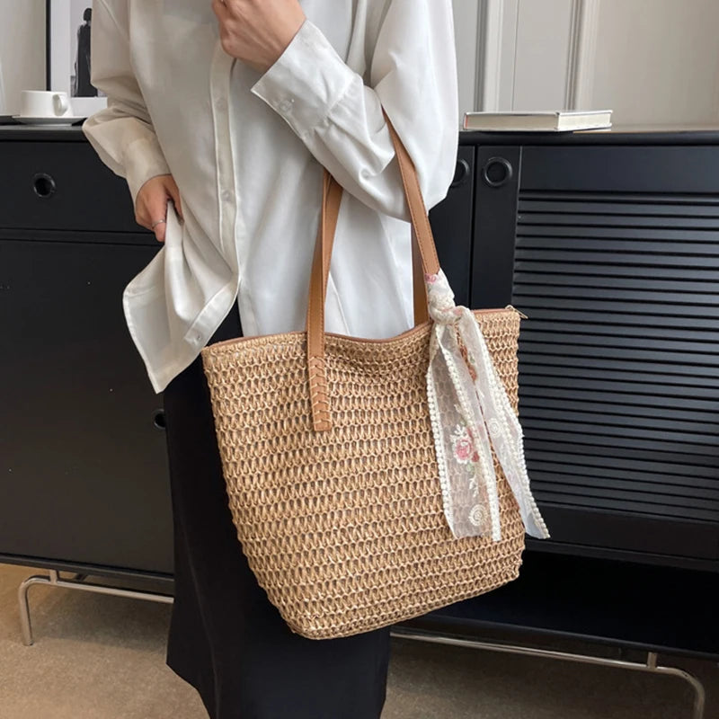 Marlow Straw Tote Bag