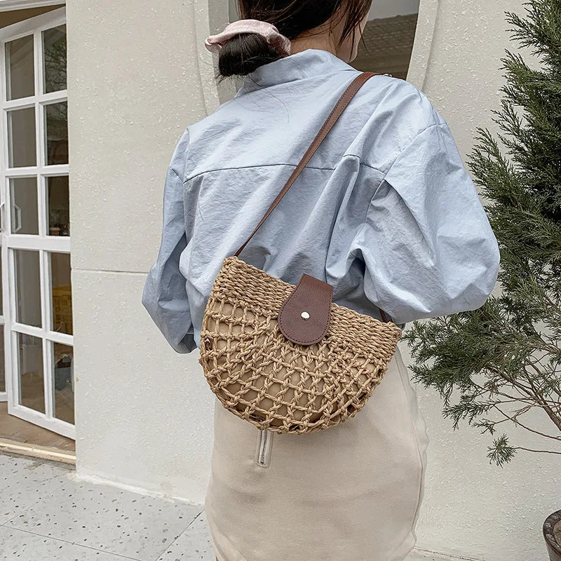 Sofia Semicircle Straw Bag